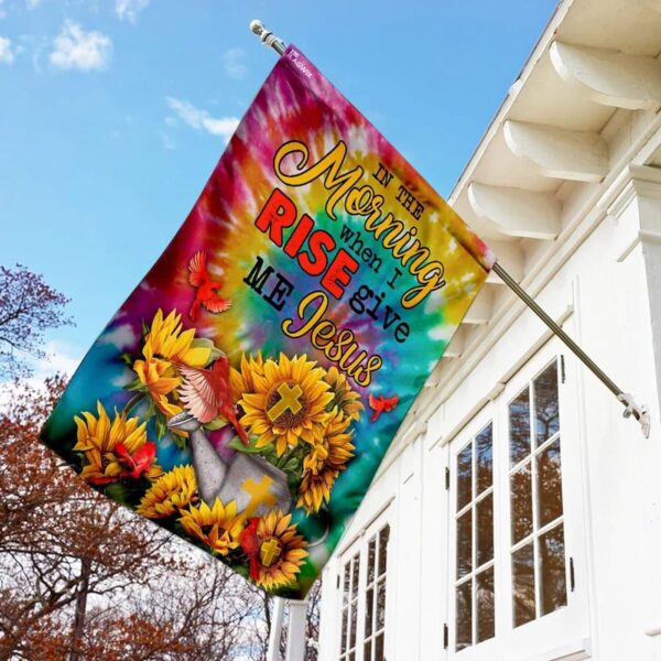 Sunflowers and Jesus House Flag – Outdoor Religious Christian Scripture Garden Banner