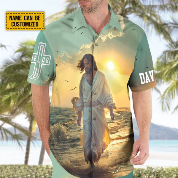 Custom Jesus Beach Sunset Hawaiian Shirt – Jesus Summer Aloha Shirt – Gift For Jesus Lover