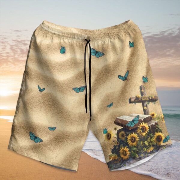Custom Jesus Cross Sunflower Hawaiian Shirt – Be Like Jesus Set Christian Butterfly Hawaii Gift