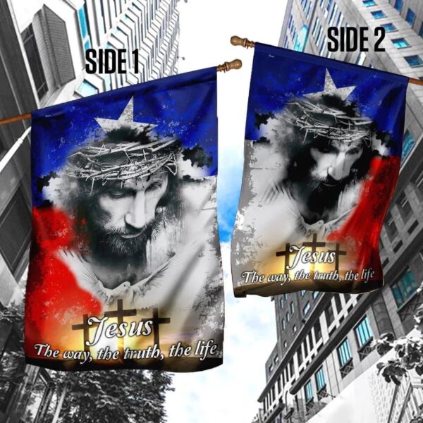 Texas Jesus House Flag Outdoor Religious Christian Scripture Garden Banner