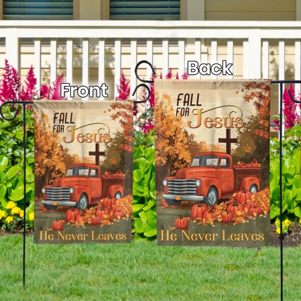 Thanksgiving Pumpkin Jesus Cross & Fall For Jesus Garden Flag Set – Perfect Jesus Lover Gift