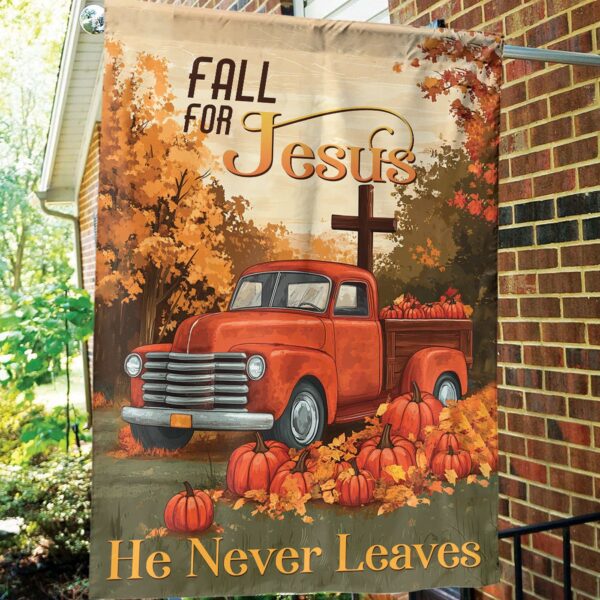 Thanksgiving Pumpkin Jesus Cross & Fall For Jesus Garden Flag Set – Perfect Jesus Lover Gift