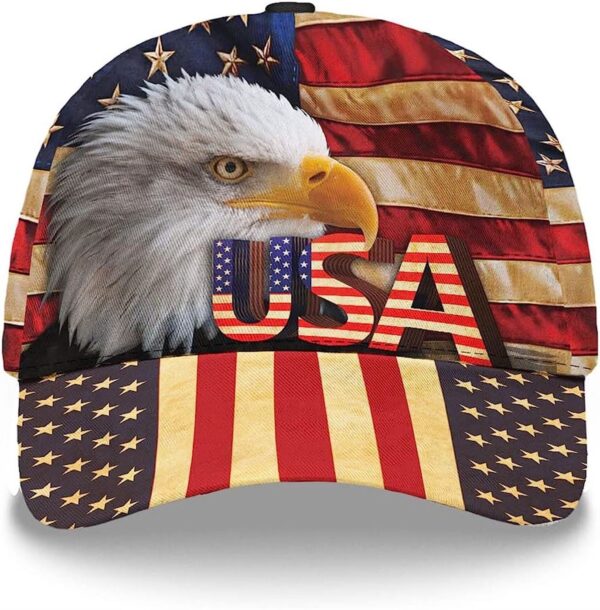 The Eagle Usa Flag Classic Hat, Christian Baseball Cap, Jesus Hat Trucker Classic Hats Gift