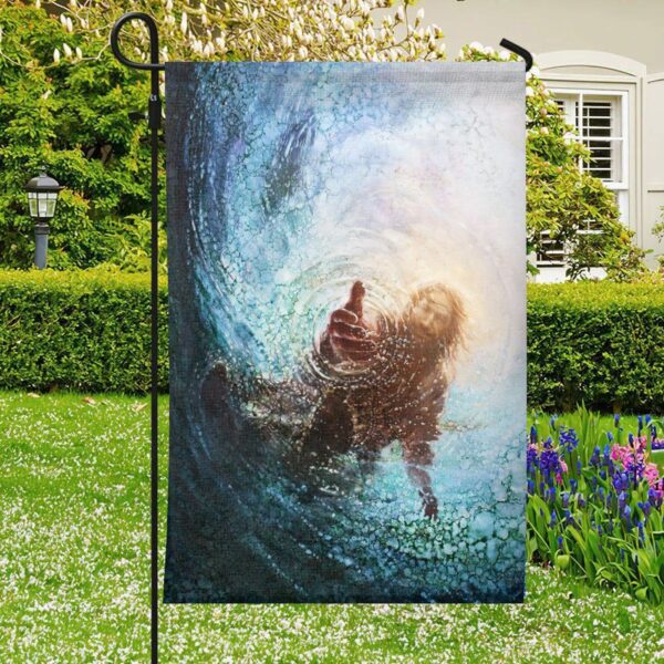 Hand of God Jesus Garden Flag Christian s Welcome Scripture Banner