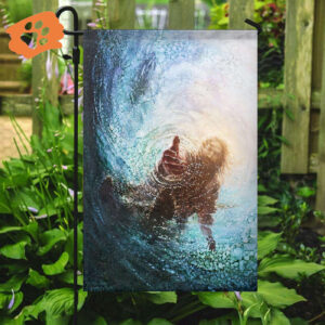 Hand of God Jesus Garden Flag Christian s Welcome Scripture Banner