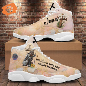 The Lord Is With You Basketball Shoes, Warrior Woman Running Shoes, Jesus Cross Flower Footwear Unisex