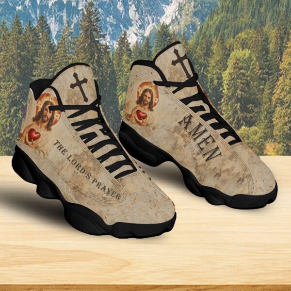 The Lord’s Prayer Basketball Shoes, Jesus Christ Scared Heart Running Shoes, Faith Religious Gifts