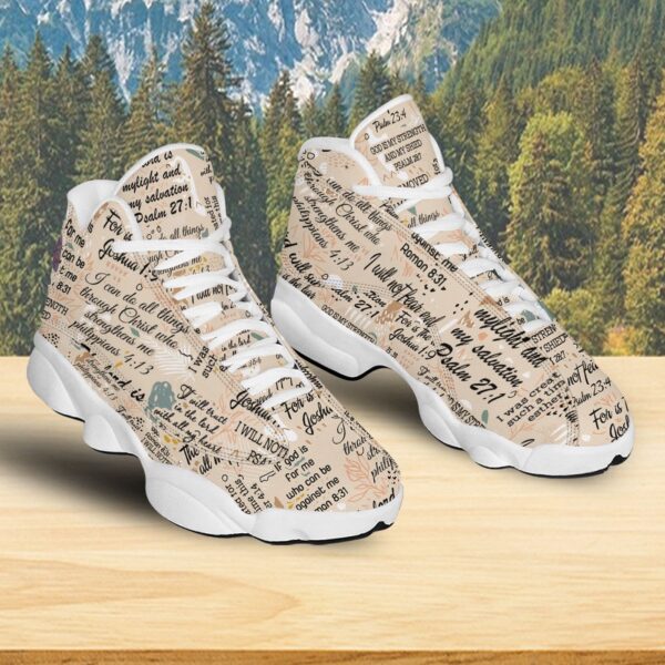The Lord Will Supply All My Needs Basketball Shoes, God Is My Strength Running Shoes, Jesus Christ Floral Sneaker Mom