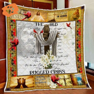 The Old Rugged Cross Cardinal Jesus Christian Quilt Blanket