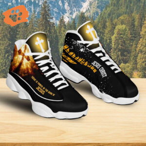 There Is Power In The Name Of Jesus Basketball Shoes, Christian Cross Sneaker, Faith Running Shoes Religious Mom Gift