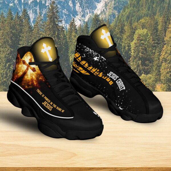 There Is Power In The Name Of Jesus Basketball Shoes, Christian Cross Sneaker, Faith Running Shoes Religious Mom Gift