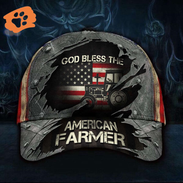 Tractor God Jesus Bless The American Farmer Us Flag Hat Vintage Caps Best Gifts For Farmers Hat Classic Cap Trucker Classic Hats Gift
