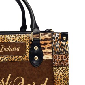 Personalized Zippered Leather Handbag with Bible Verses - Trust In The Lord Proverbs 3:5-6 & Psalm 31:24 Inspirational Gift for Her 1