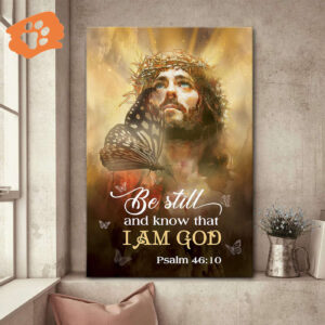 Unique Butterfly Jesus Canvas – Be Still And Believe In God AM61
