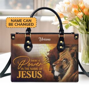 Custom Leather Handbag - Personalize with Name of Jesus H16