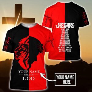 Personalized Unisex Tshirt: Jesus The King Name 3D All Over Print - Love God Gifts