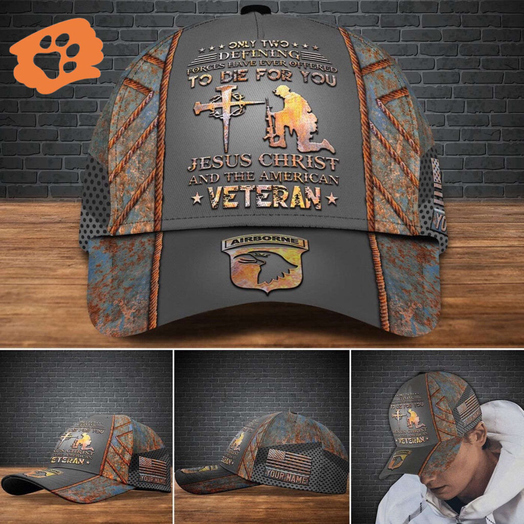 Veteran Cap, 101st Airborne Division Military Veteran Cap, Custom Cap Jesus Christ And The American Trucker Classic Hats Gift Veteran Cap, 101st Airborne Division Military Veteran Cap, Custom Cap Jesus Christ And The American Trucker Classic Hats Gift