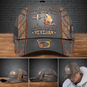 Veteran Cap, 101st Airborne Division Military Veteran Cap, Custom Cap Jesus Christ And The American Trucker Classic Hats Gift 1