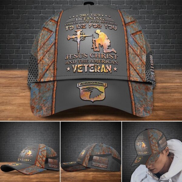 Veteran Cap, 101st Airborne Division Military Veteran Cap, Custom Cap Jesus Christ And The American Trucker Classic Hats Gift