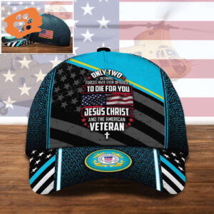 Veteran Cap, Us Coast Guard Jesus Christ And The American Veteran Cap Trucker Classic Hats Custom Hats Gifts For Men & Women Gift for Men Dad Fathers