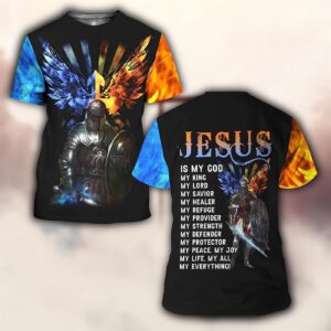 Warrior Lion Jesus All Over Print 3D T-Shirt for Men and Women - Christian Faith Shirt 1