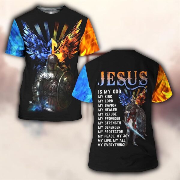 Warrior Lion Jesus All Over Print 3D T-Shirt for Men and Women – Christian Faith Shirt