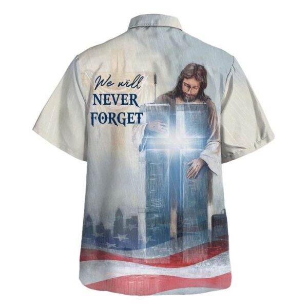 Men s Christian Hawaiian Shirt – Never Forget Jesus Cross – Perfect Gift for Christians
