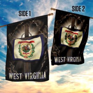 West Virginia Cross Jesus House Flag Outdoor Christian Scripture Garden Banner 1