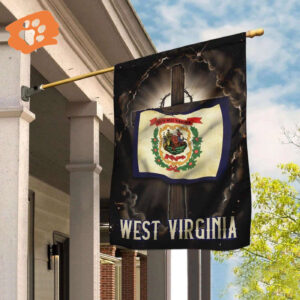 West Virginia Cross Jesus House Flag Outdoor Christian Scripture Garden Banner