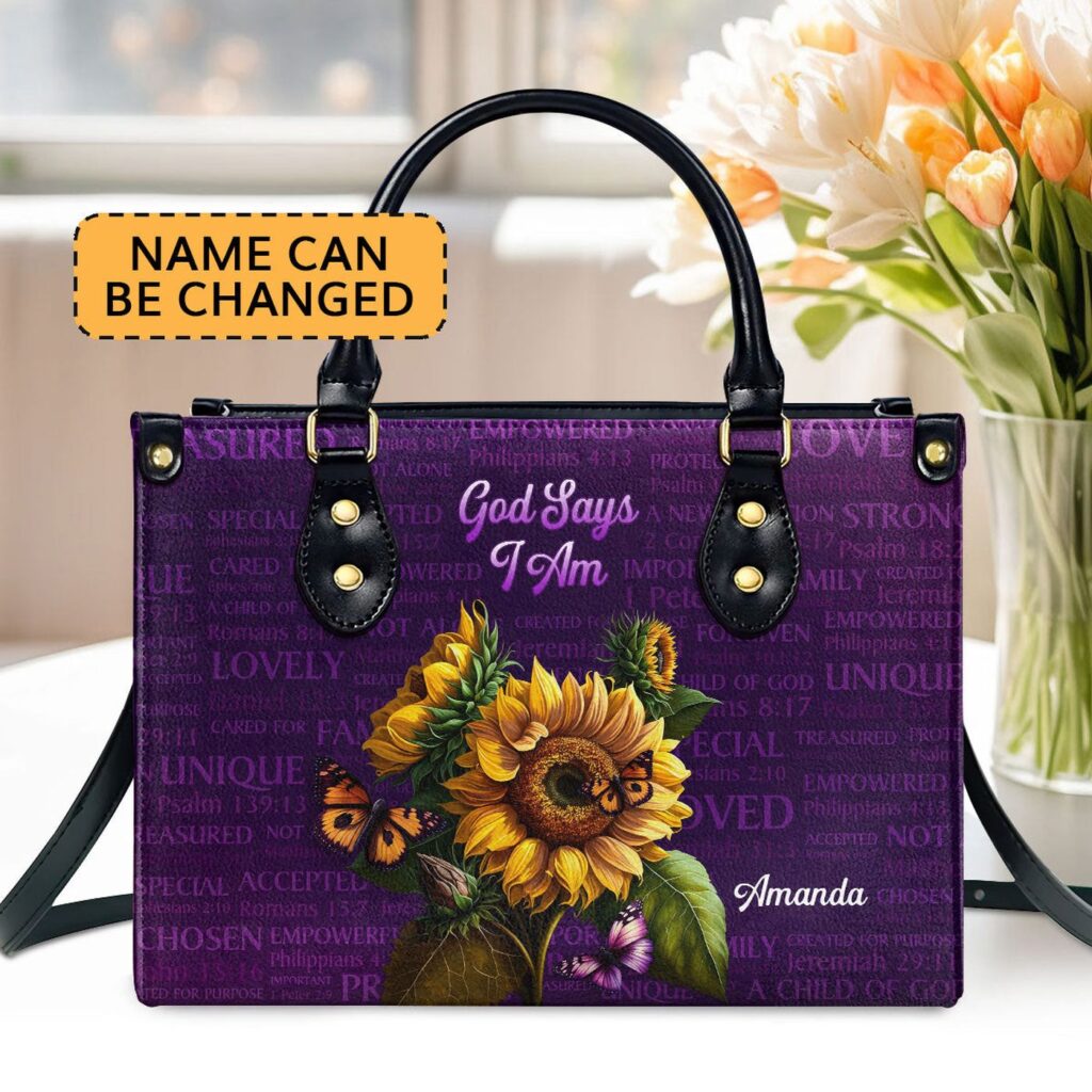 Personalized Leather Handbag: What God Says About You Religious Gift for Christian Women Personalized Leather Handbag: What God Says About You Religious Gift for Christian Women