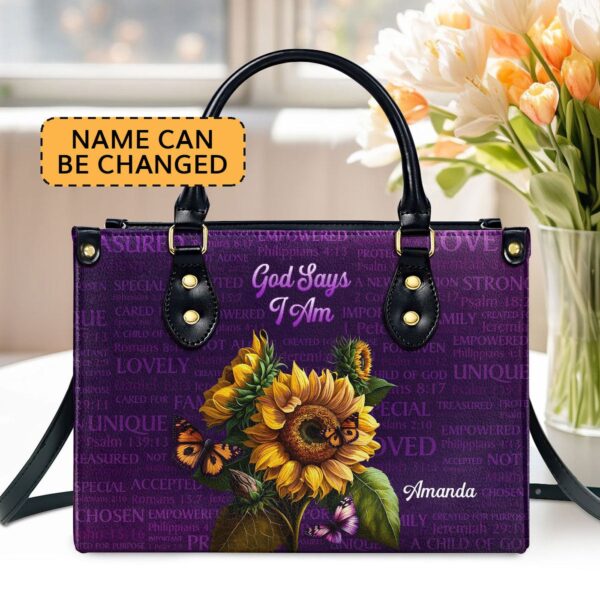 Personalized Leather Handbag: What God Says About You Religious Gift for Christian Women