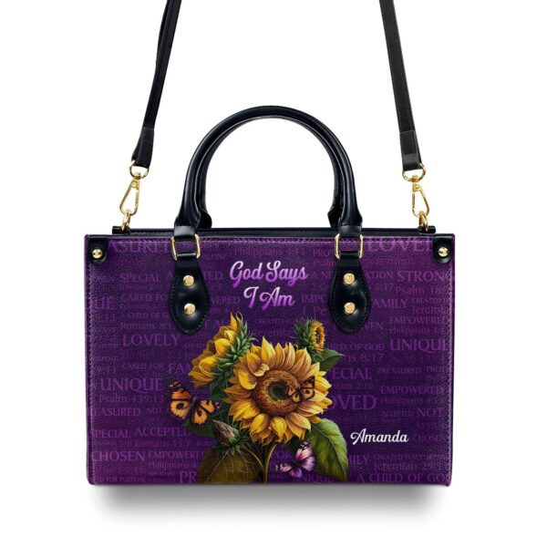 Personalized Leather Handbag: What God Says About You Religious Gift for Christian Women