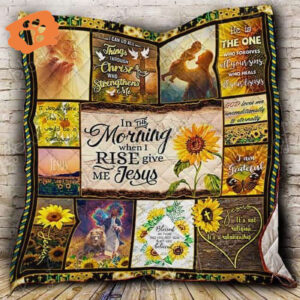 When I Rise Give Me Jesus Quilt - Handmade Comfort with Religious Inspiration