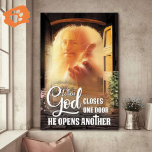 When One Door Closes Another Opens – Special Jesus Canvas Jesus Gift