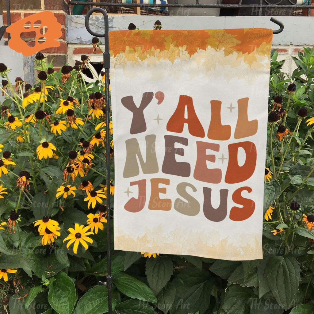 Blessed Autumn Garden Flag: Jesus Fall Vibe Lawn Sign for a Christian Autumn Blessed Autumn Garden Flag: Jesus Fall Vibe Lawn Sign for a Christian Autumn