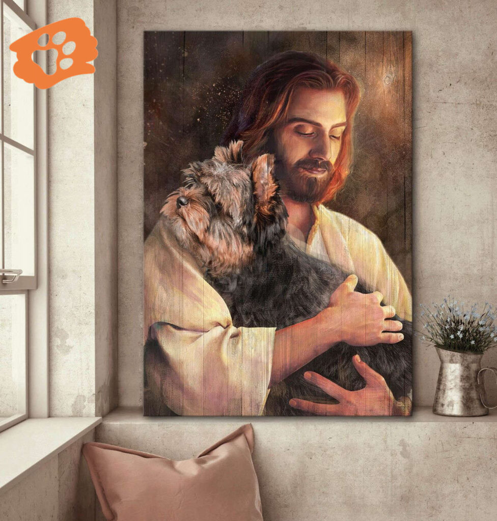 Yorkshire Terrier Dog Portrait Poster – Jesus Painting Home Decor Gift for Dog Lovers Yorkshire Terrier Dog Portrait Poster – Jesus Painting Home Decor Gift for Dog Lovers