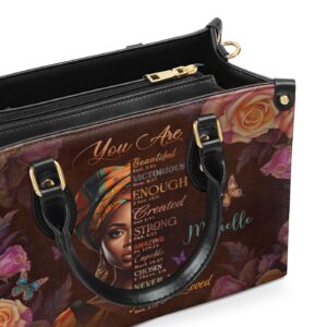 Personalized Leather Handbag with Zipper: Gift for Worship Members - You Are Never Alone 1