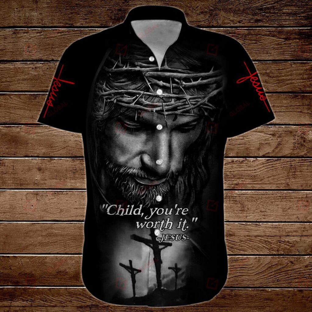 You re Worth It Jesus All Over Printed 3D Hawaii Shirt – God Gift Idea You re Worth It Jesus All Over Printed 3D Hawaii Shirt – God Gift Idea